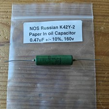 NOS Soviet Russian K42Y-2 Paper in oil PIO Cap Capacitor 0.47uF For Radio Amps