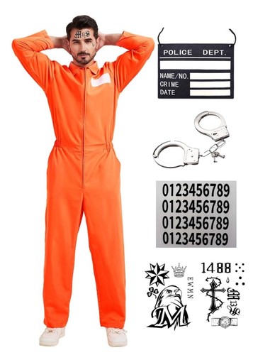 Mens prisoner costume - mens, overall
