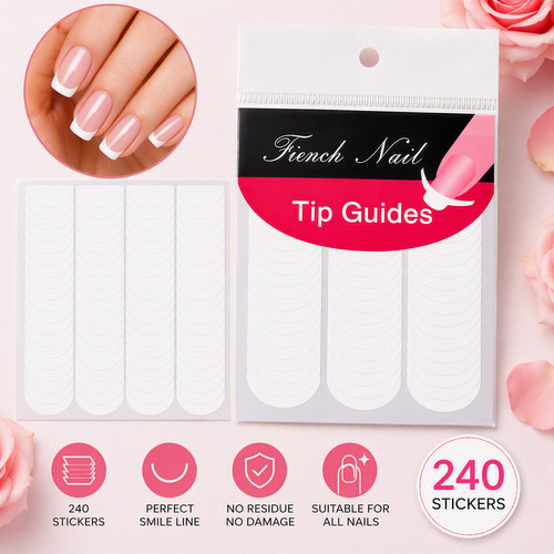 240 pack french tip nail - pack,