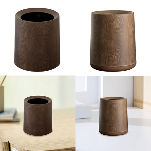 Wood grain trash can - wood, top