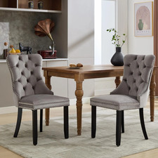 Set of 2 Velvet Dining Chairs