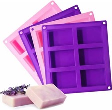 Pink 6 Cavity Rectangle Soap