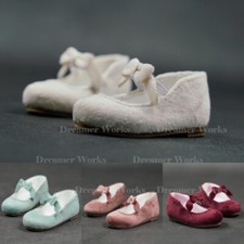 Flat Shoes Fuzzy Shoes Bow Deco Multi Colors Cute for 1/6 1/4 BJD Doll LUTS DZ