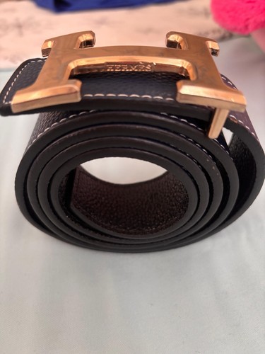 Real hermes leather belt with - leather,