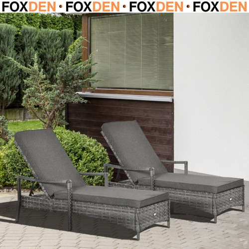 Rattan sun loungers with - 2x,