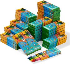 50 Boxes of Mixed Crayons, 4 in a Pack, Wax Crayons Childrens Toys Party Filler