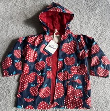 New Hatley childrens Kids Raincoat/rain Jacket In Apples Size 4 Years