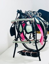 Driving Biothane Harness Quick Hitch Shoe Buckle –Full – Pink And Sage Green