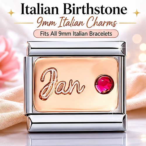 Italian birth stone charms 9mm - birth,