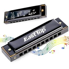 EASTTOP 10Hole Harmonica Diatonic Harmonica Key of C Blues Harp Mouth Organ Gift