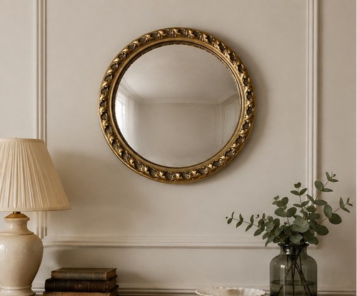 Vintage 35cm convex round gold - convex,