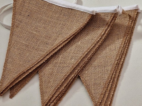 Hessian fabric bunting with - fabric,