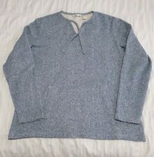 Orvis Mens Blue Pullover Jumper Sweater Size Medium String Collar Smock