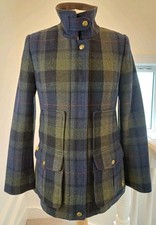 Joules Tweed Field Jacket Size 10 VGC Green/Blue. B33