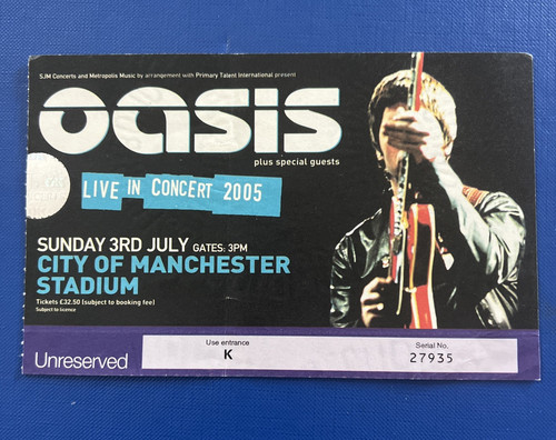 Oasis original ticket - oasis,