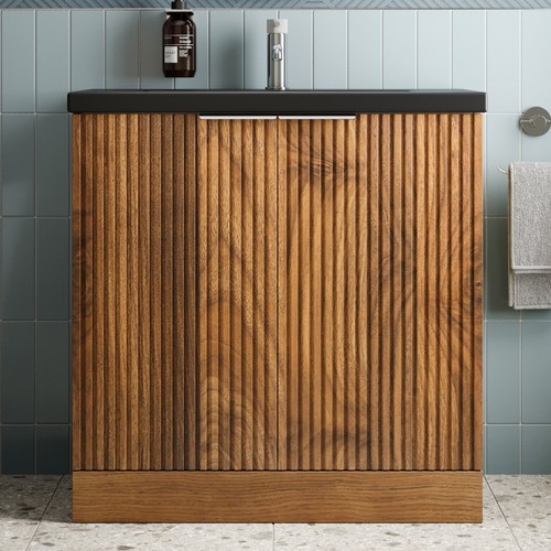 Fluted 800mm bathroom vanity - fluted,