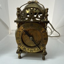 Vintage Mid Century Smiths Electric Brass Lantern Clock .Good Working Order 