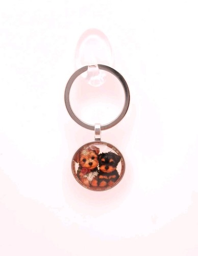 Yorkshire dog couple keychain - yorkshire,