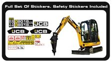 JCB 8018CTS Mini / Micro Digger Sticker / Decal Kit . Safety Stickers Included