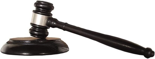 Stylish gavel and - block, set