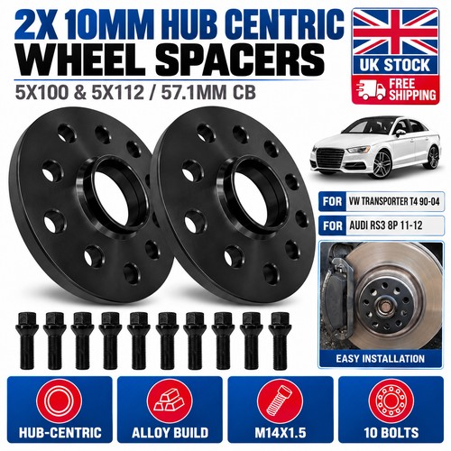 10mm wheel spacers black - 10mm,