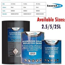 Bond It Solar Reflective Aluminium Roof Repair Bitumen Based Paint 2.5/5/25 LTR