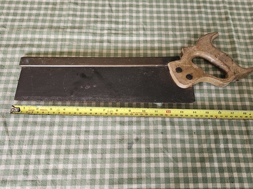 Vintage brass backed tenon - 14",