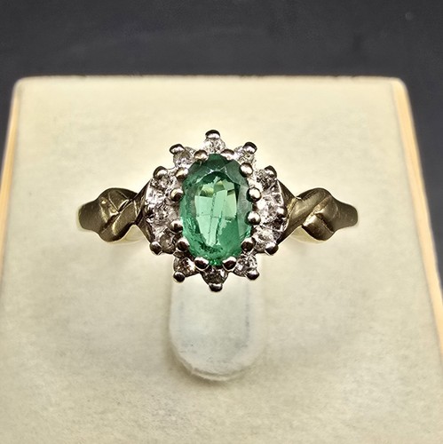 9ct gold emerald - emerald, &