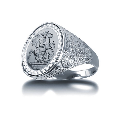 Ring silver half - ring,