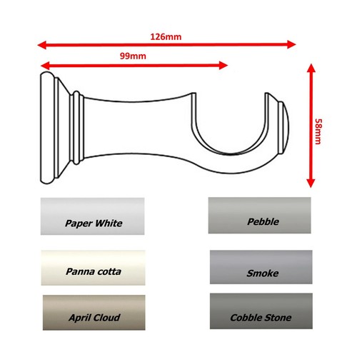 Wood curtain pole bracket - curtain, 28mm