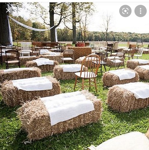 Bales party seating wheat - party,