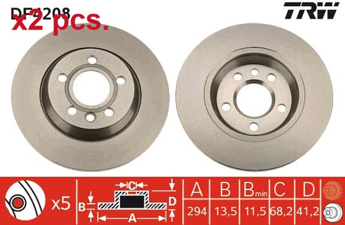 Pcs rear brake - x2,