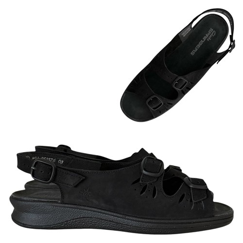 Clarks springers black - clarks, leather
