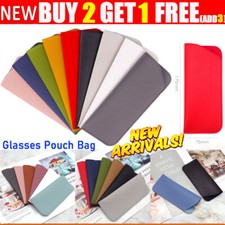 Portable Slim Soft Leather Spectacle Glasses Case Bag Eyewear Sunglasses Holder