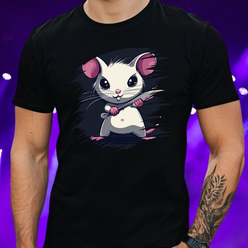 Mens psycho rat motif cotton - rat,