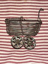 Antique Miniature Dollhouse Pram Carriage 