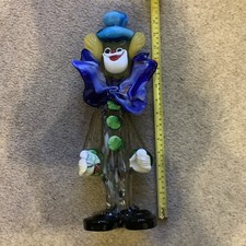 Vintage Retro Murano Hand Blown Glass Clown Figurine – 16 inches – Italy heavy