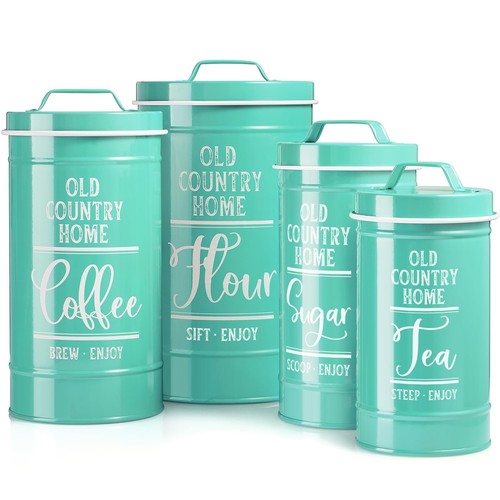 Teal kitchen canisters set - teal,