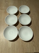 Wedgwood Arris Preserve Dish Set Of 6 English Bone China White Honeycomb Pattern