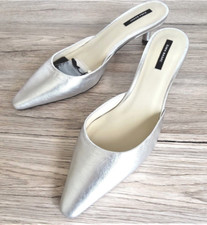 ZARA SILVER-TONED LEATHER