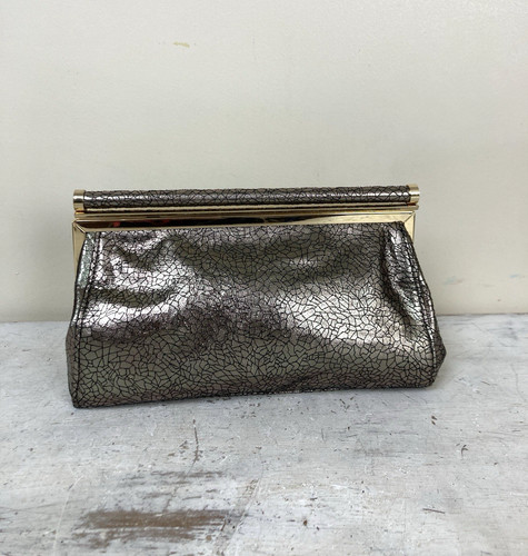 Reiss gold metallic clutch - gold,