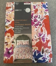 M&S COMFORTABLY COOL REVERSIBLE BEDSET floral size single  BNWT marks & Spencer 