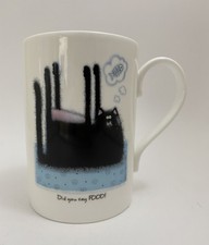 Portmerion Studio Rob Scotton Bona China “Did You Say Food?” Cat Mug