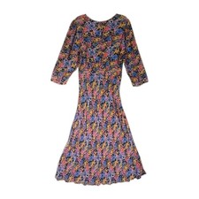 Ghost Colourful Maxi Dress Size 14 3/4 Sleeve length 