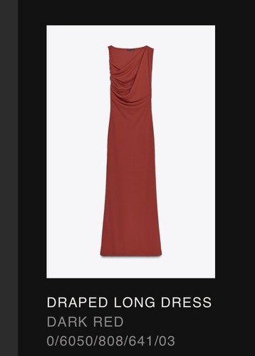 Zara draped long dress red - draped,