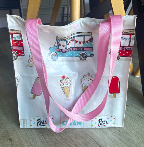 Reusable oilcloth tote - reusable,