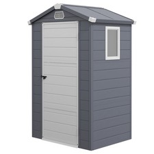 Outsunny 4 x 3ft Garden Shed Storage w/ Foundation Kit, Vents, Grey