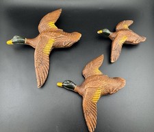 3 Vintage MCM Flying Mallard Ducks Multi Products Inc Wall Decor 1940’s