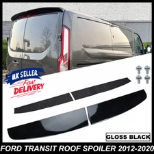 FOR FORD TRANSIT CUSTOM 2012-2020 GLOSS BLACK REAR TWIN BARN DOOR ROOF SPOILER