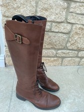 ALDO Brown Leather Lace Front Long Boots size 40